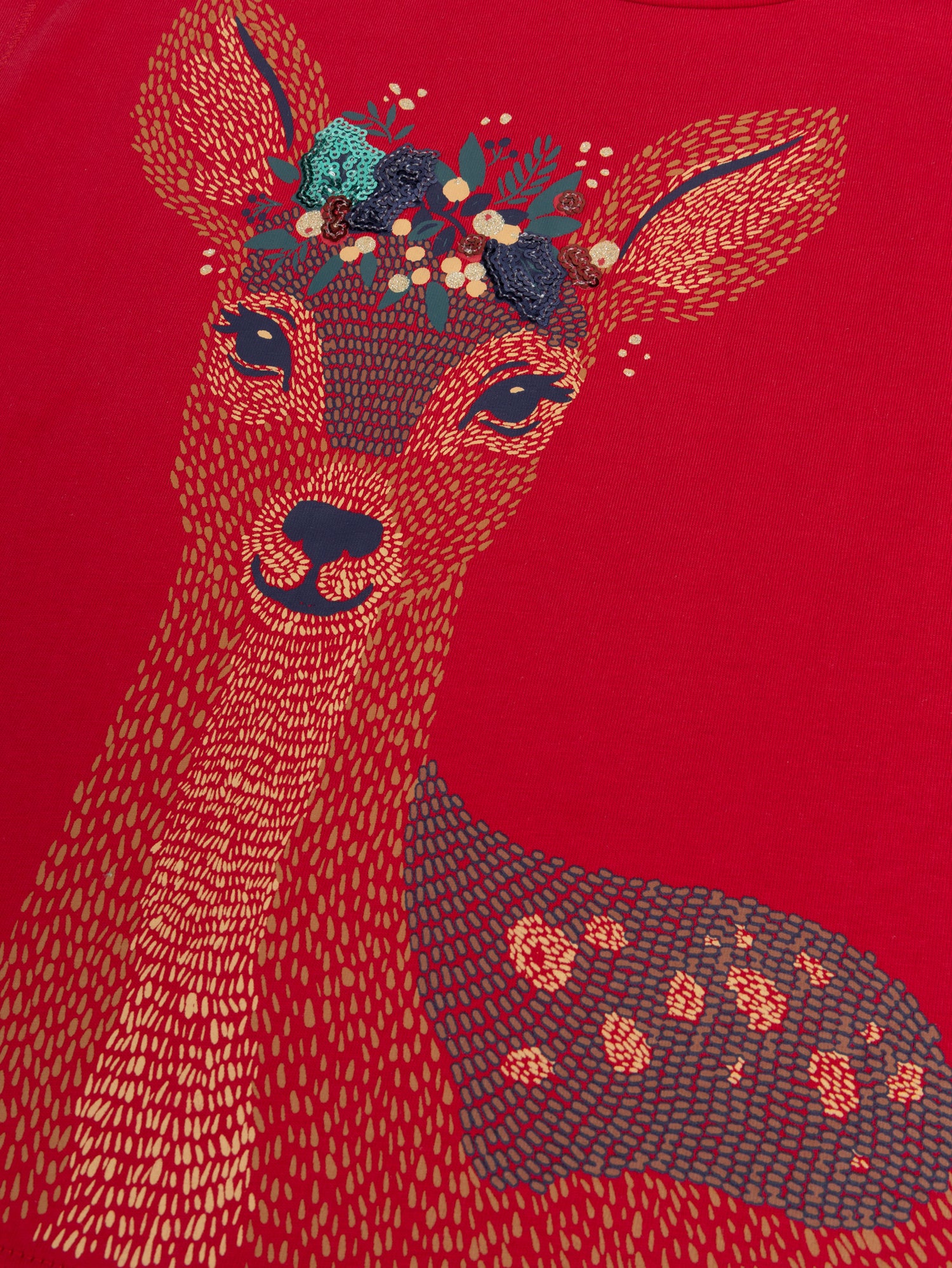 Camiseta de mangas cortas con animación de ciervo para niñas