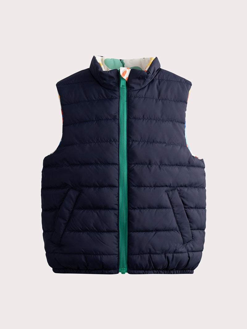 Chaleco Reversible Azul Oscuro Sin Mangas