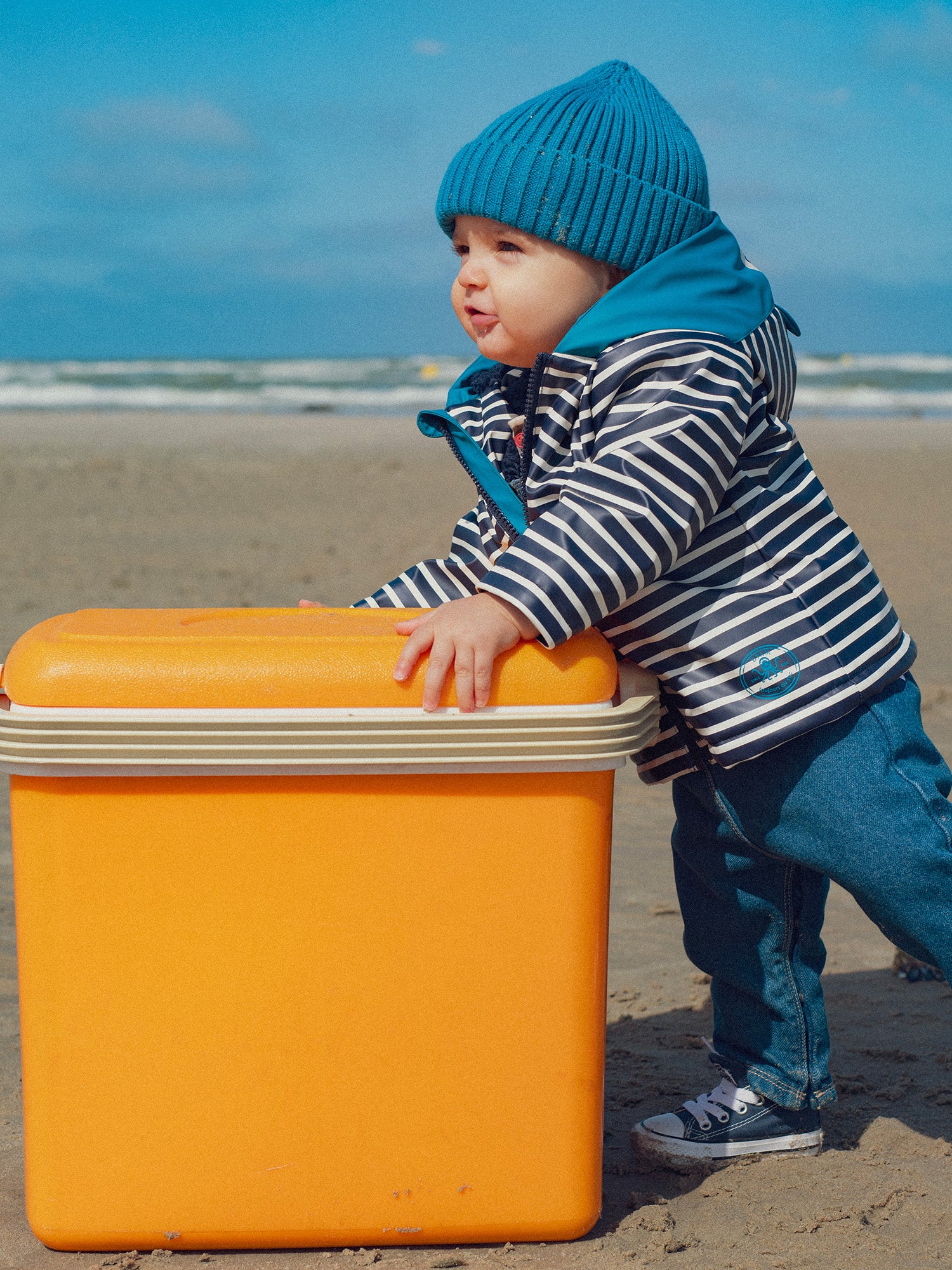 Impermeable Rayado para Bebé Niño