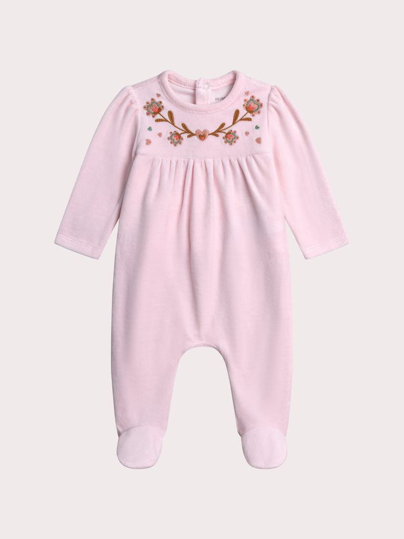 Mameluco rosa pálido para bebé niña