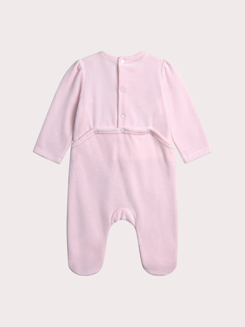 Mameluco rosa pálido para bebé niña