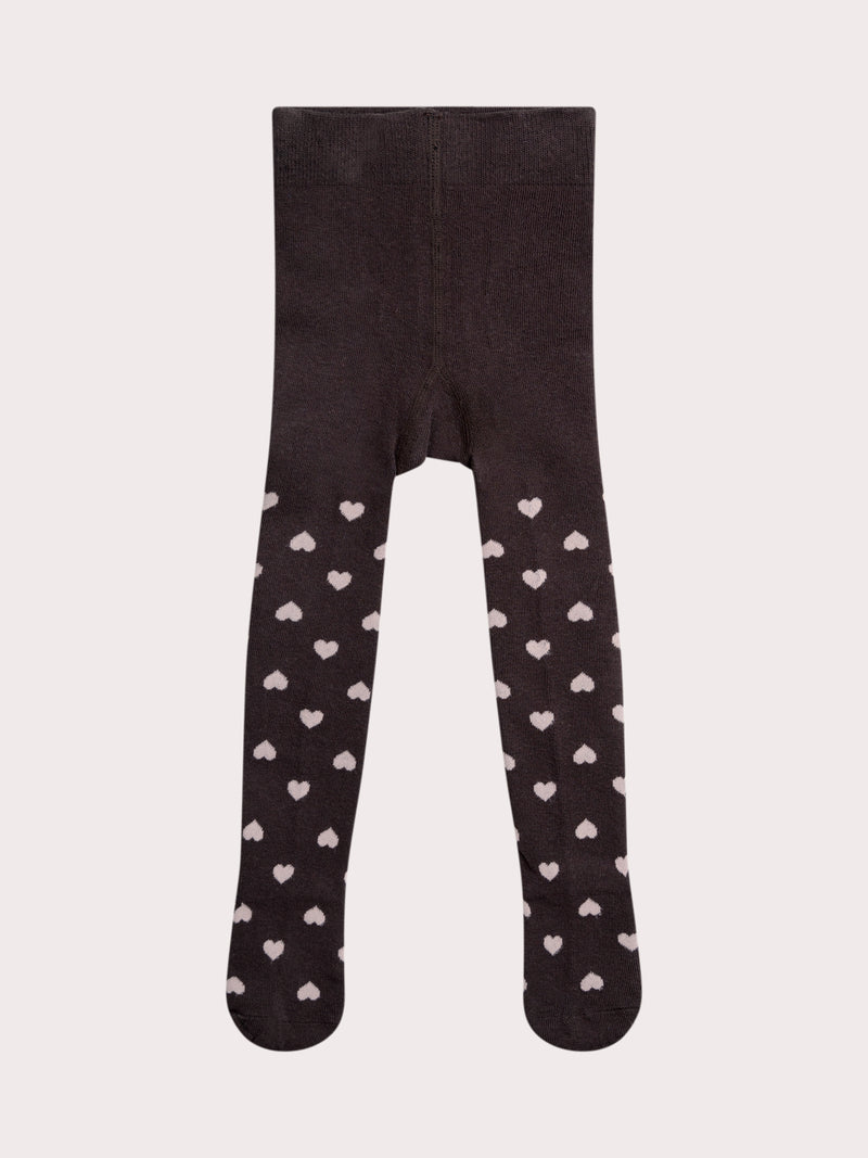Pantys grises con corazones lilas para chicas