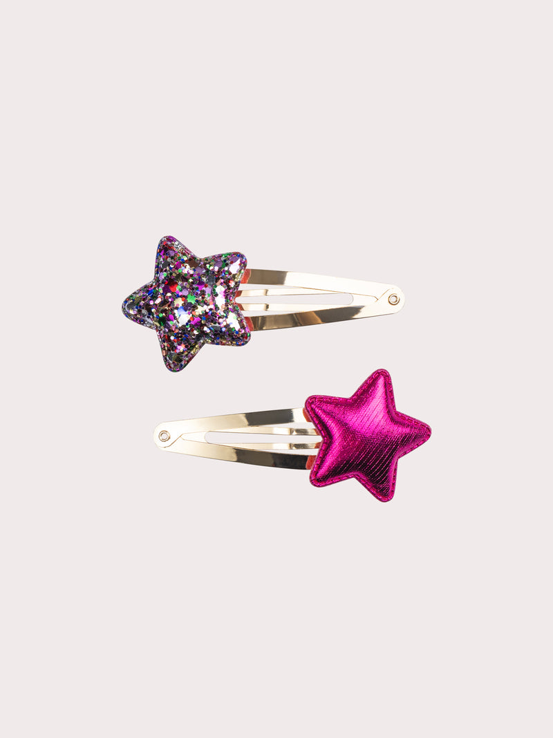 Set de 2 pinzas con estrellas para niñas