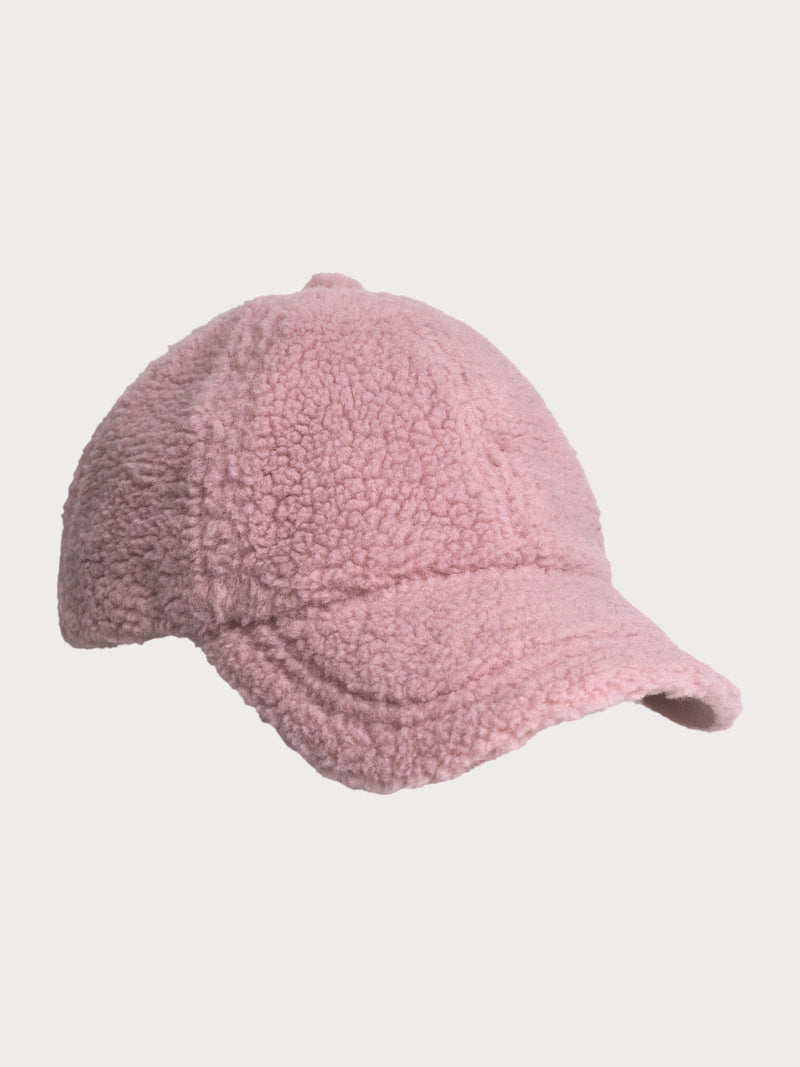 Gorra rosa con efecto oveja para niñas