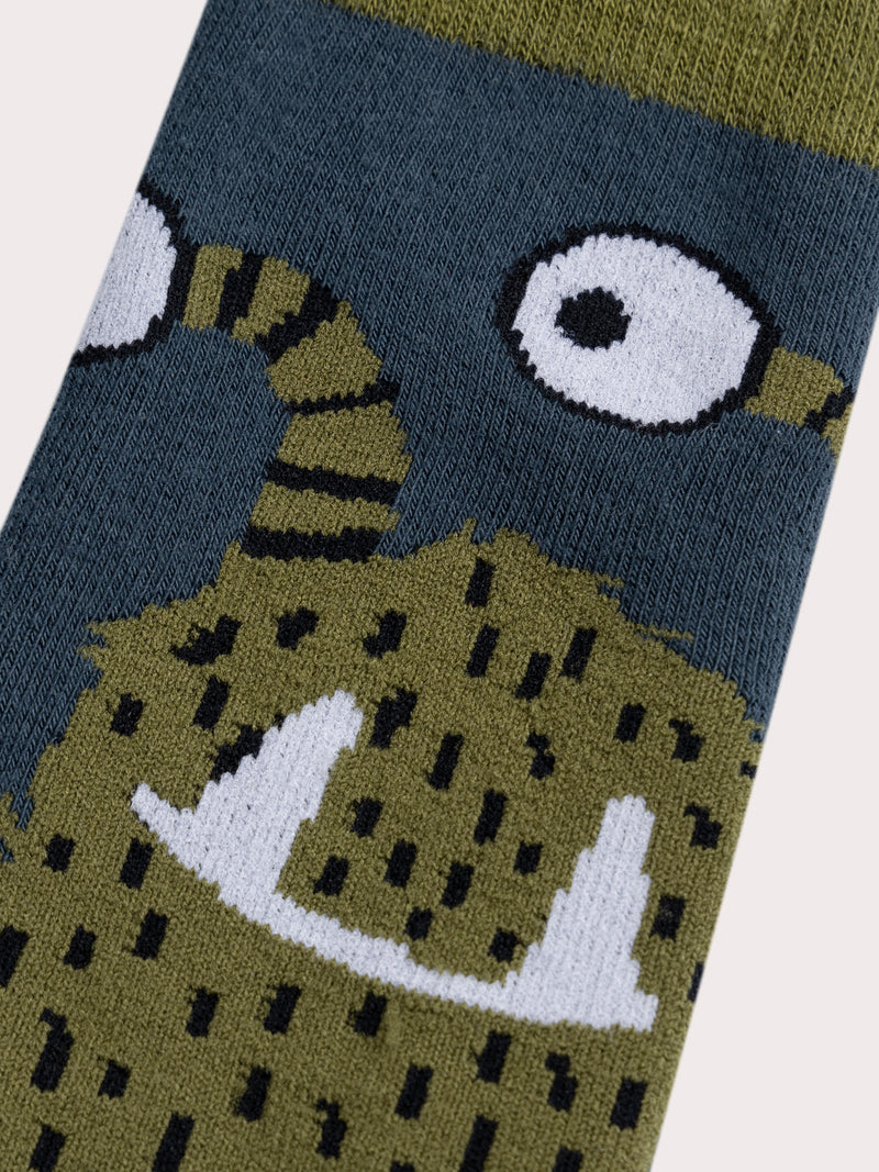 Calcetines cálidos y antideslizantes de monstruo para niño