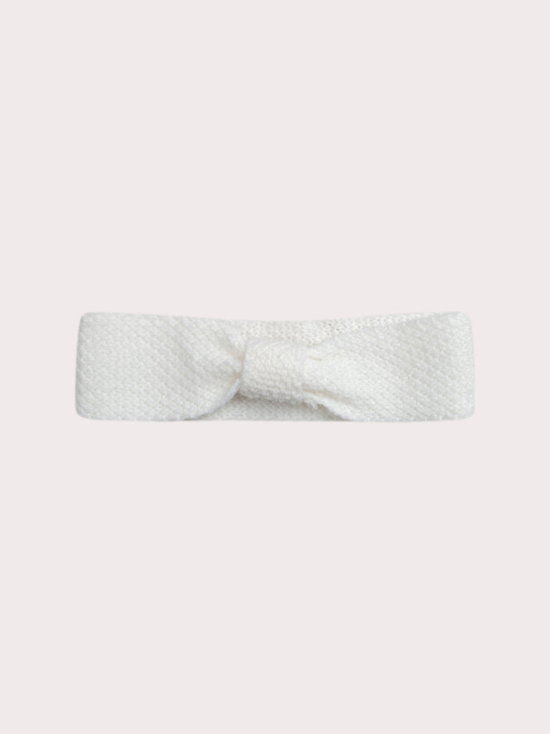 Diadema de algodón blanco para bebé niña