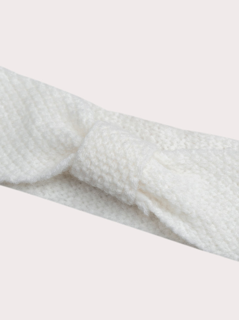 Diadema de algodón blanco para bebé niña