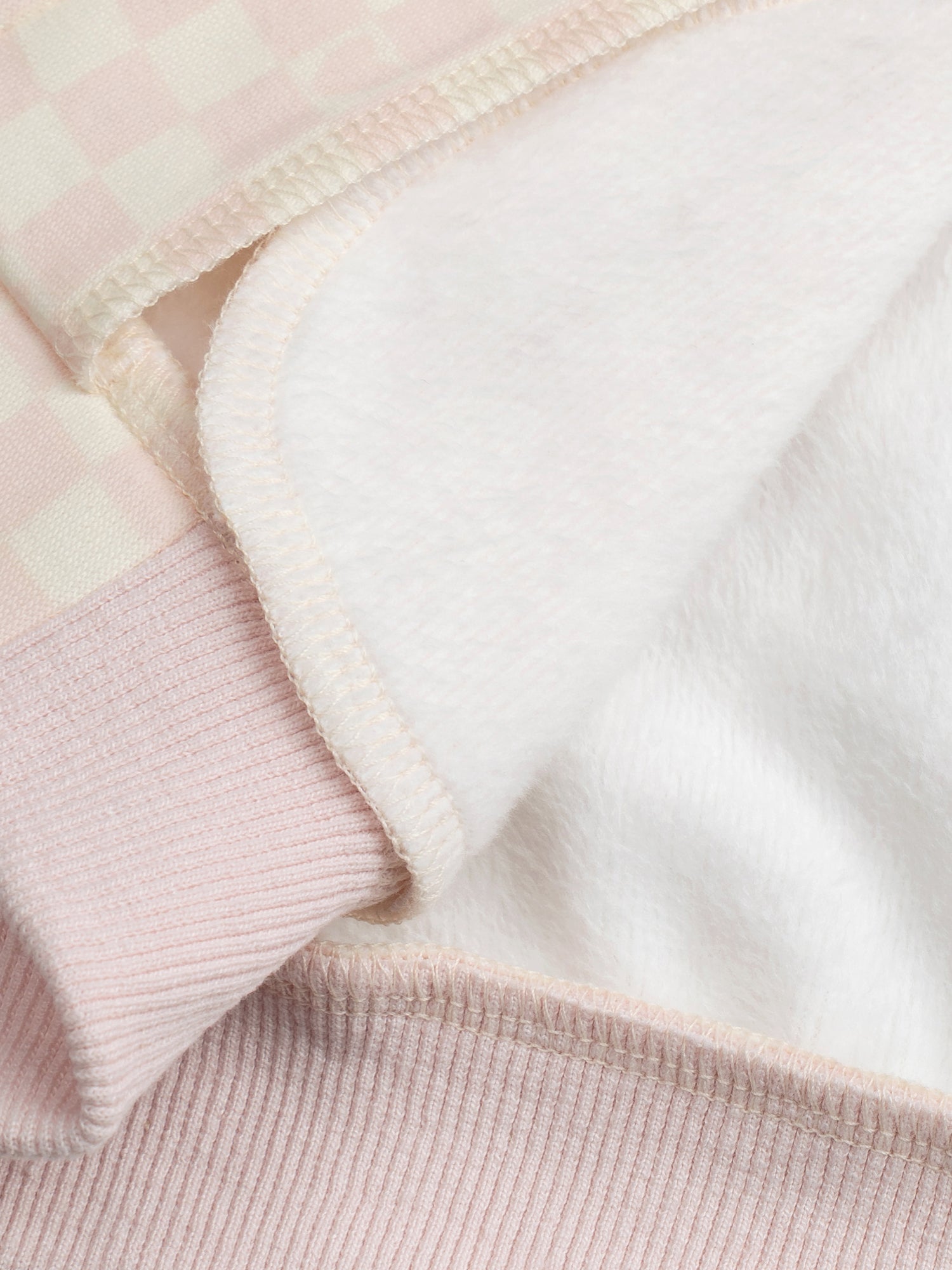 Chaqueta Teddy de Cuadro Rosa y Ecru para Niña