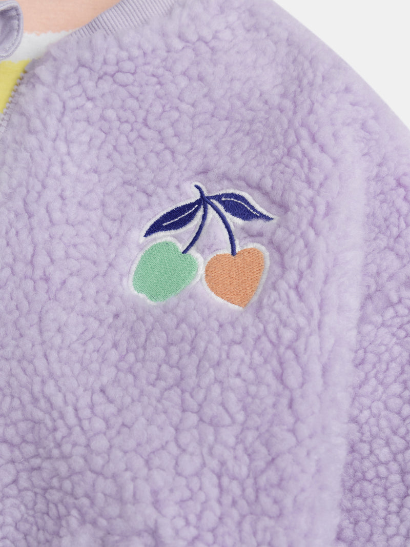 Chaqueta reversible violeta para niña