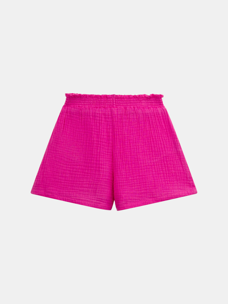 Short rosa con bolsillos para niña