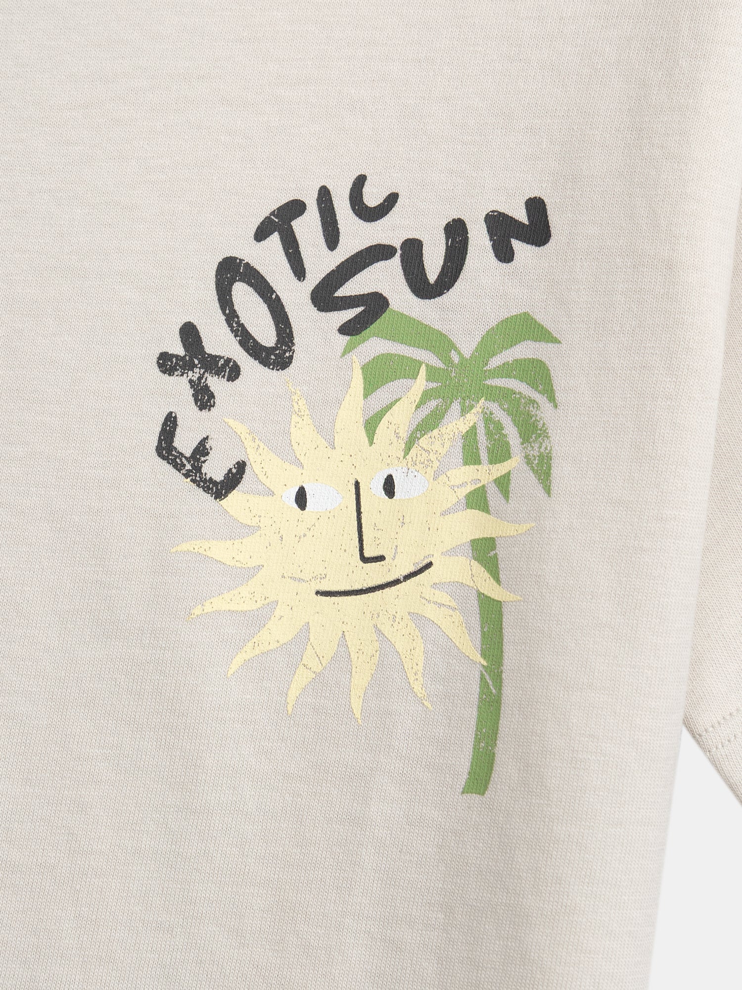Camiseta beige con animación de "Exotic Sun" para niño