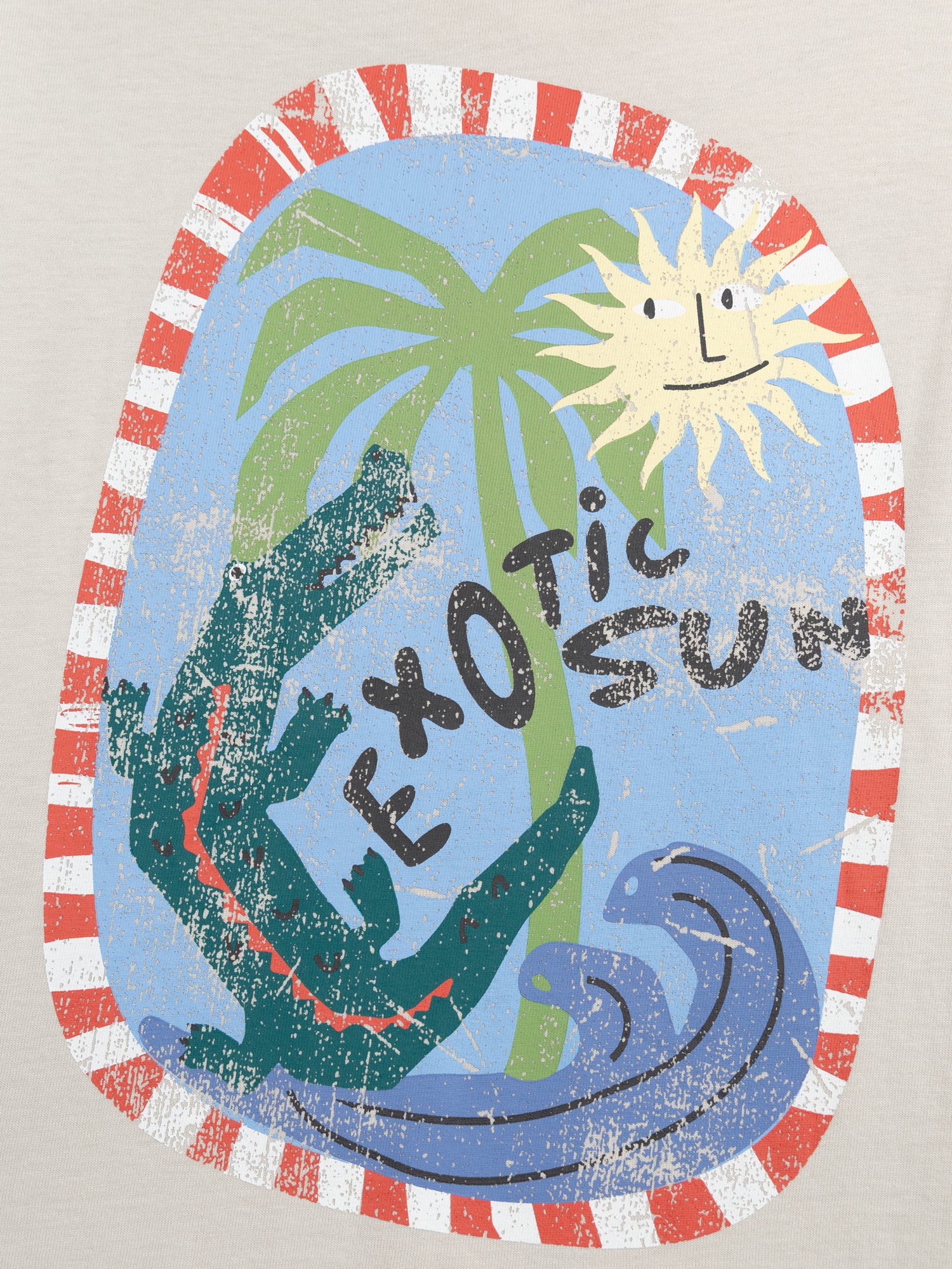 Camiseta beige con animación de "Exotic Sun" para niño