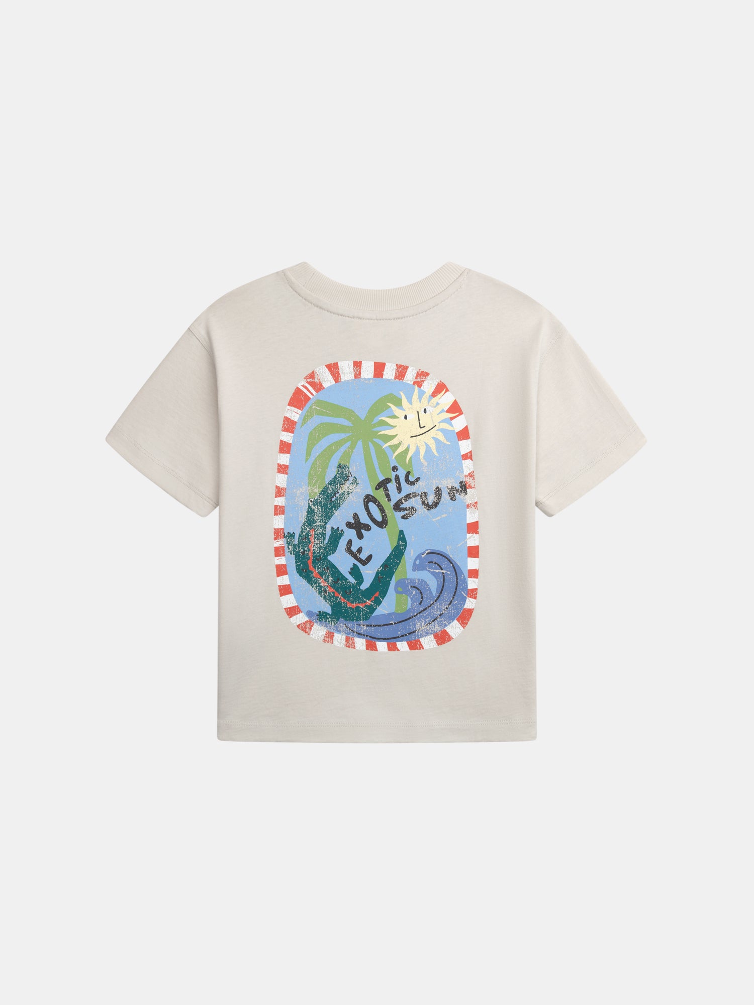 Camiseta beige con animación de "Exotic Sun" para niño