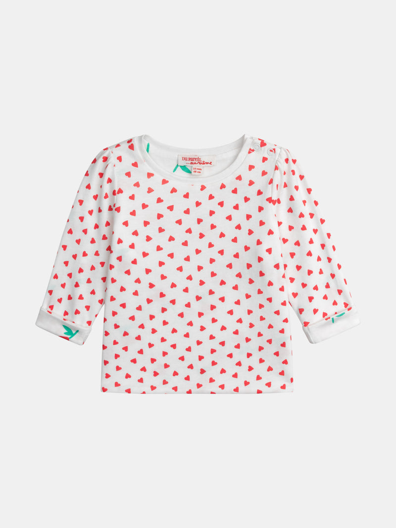 Camiseta reversible con motivo corazón para niña