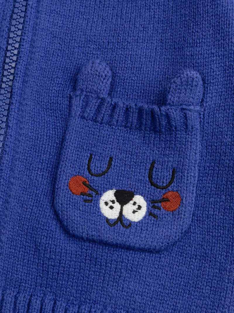 Chaleco de Punto Azul de Tigre para Bebé Niño