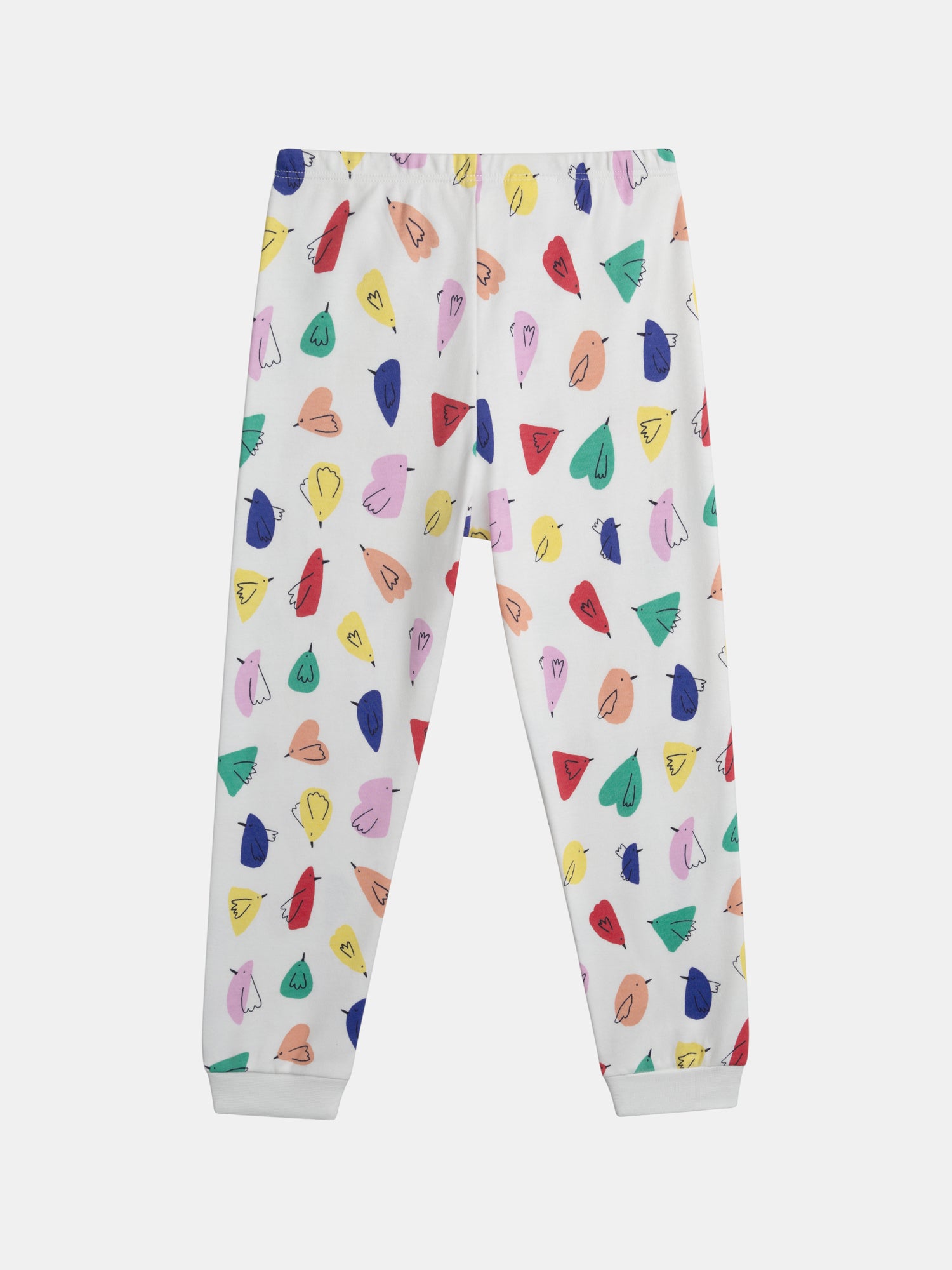 Pijama ecru impreso con pájaros para niña