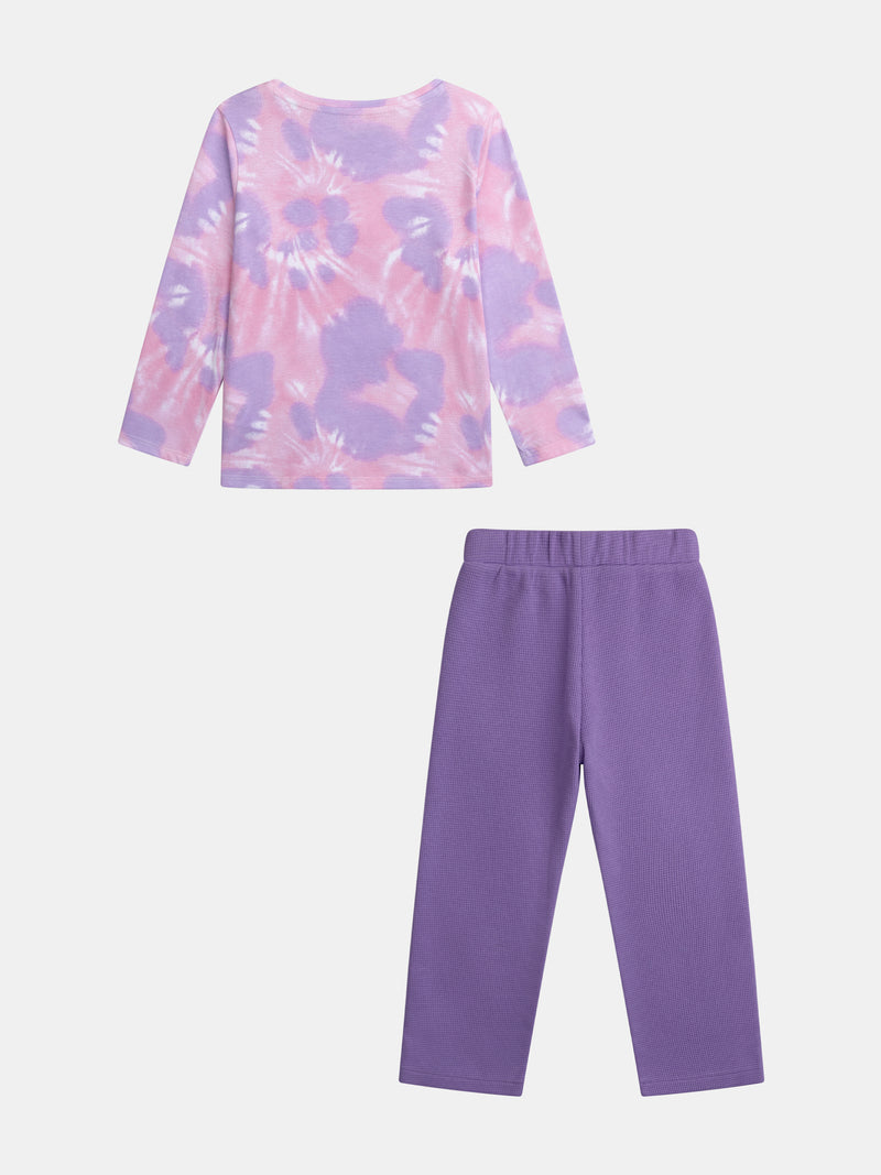 Pijama Tie-Dye Violeta con Motivo 'Pony Skateboarding Fever' para Niña