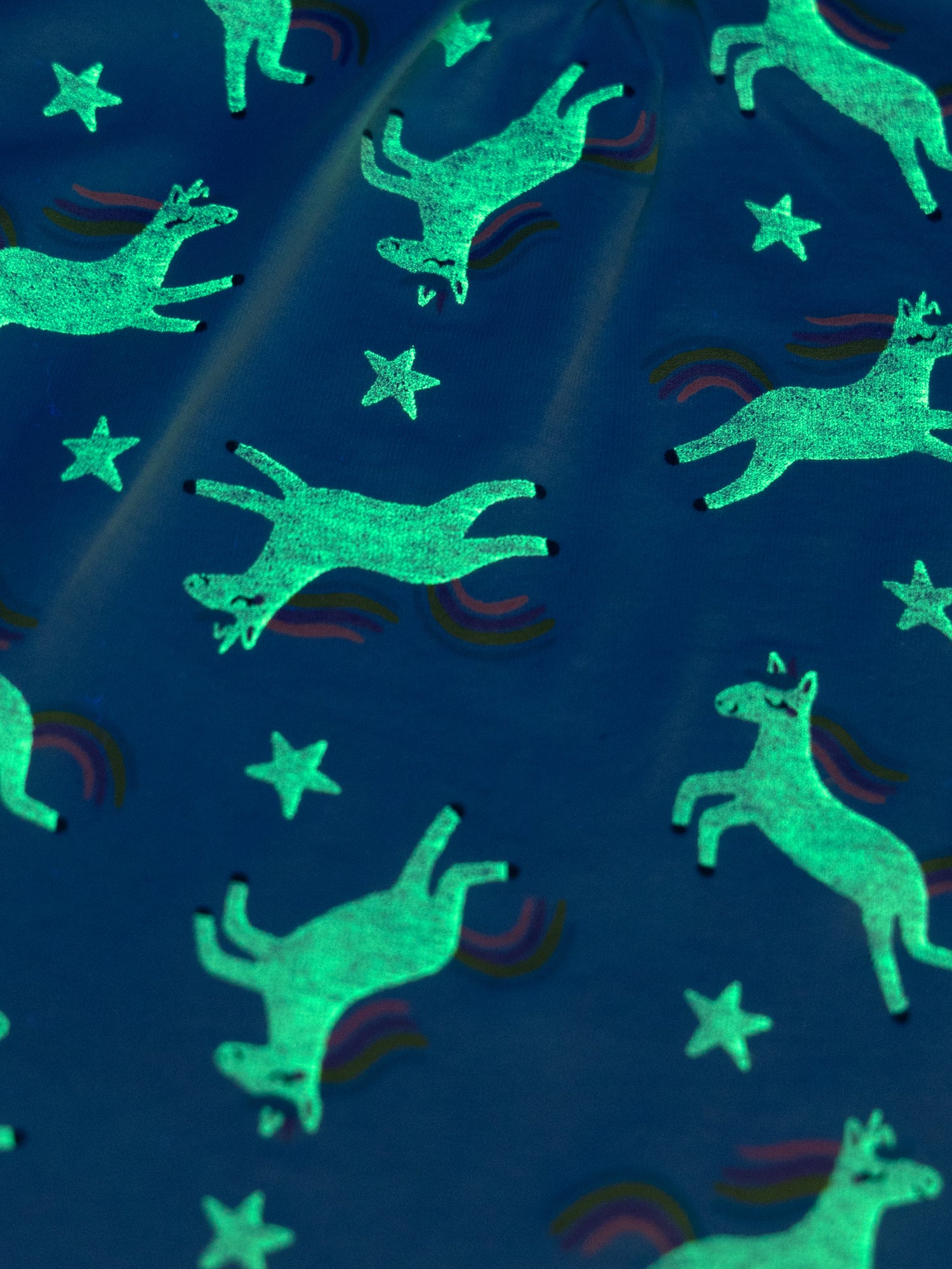 Ropa de noche fosforescente con estampado de "Unicornios Mágicos" para niñas