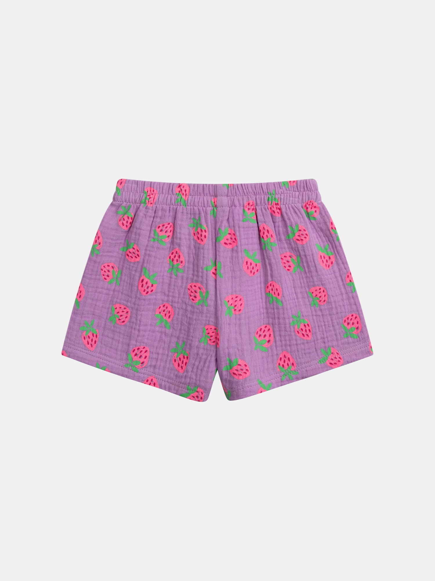 Pyjama court violet imprimé "Fraises Gourmandes" pour enfant fille