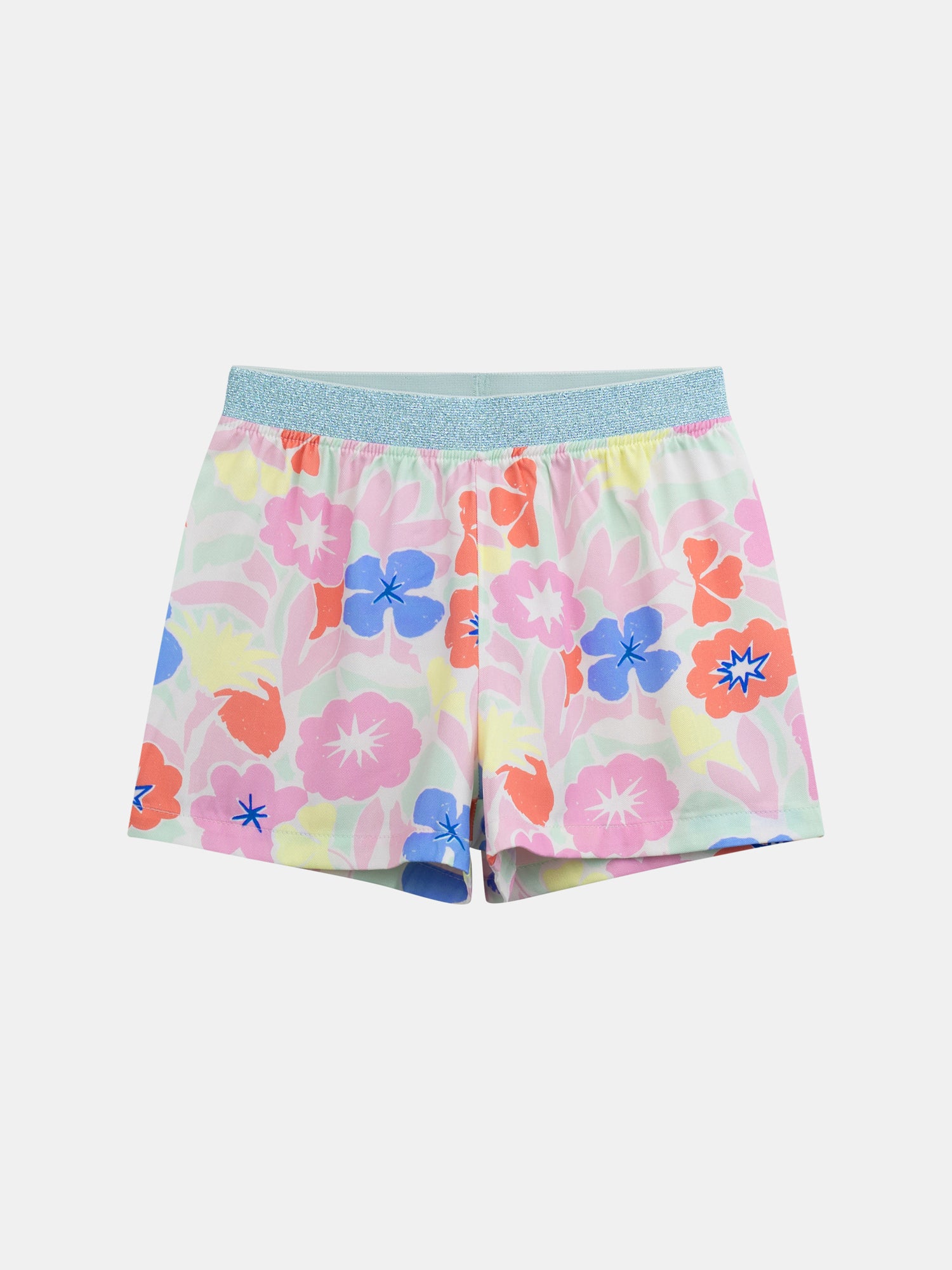 Pijama corto fosforescente impreso "Exotic Mood" para niña