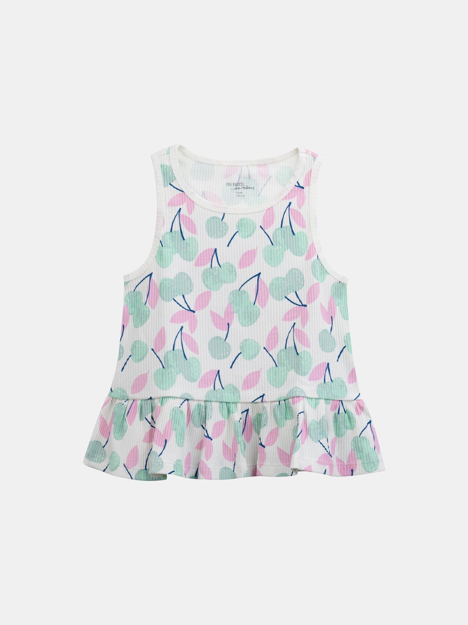 Pijama corto con tirantes y estampado de "Cerezas Pastel" para niña