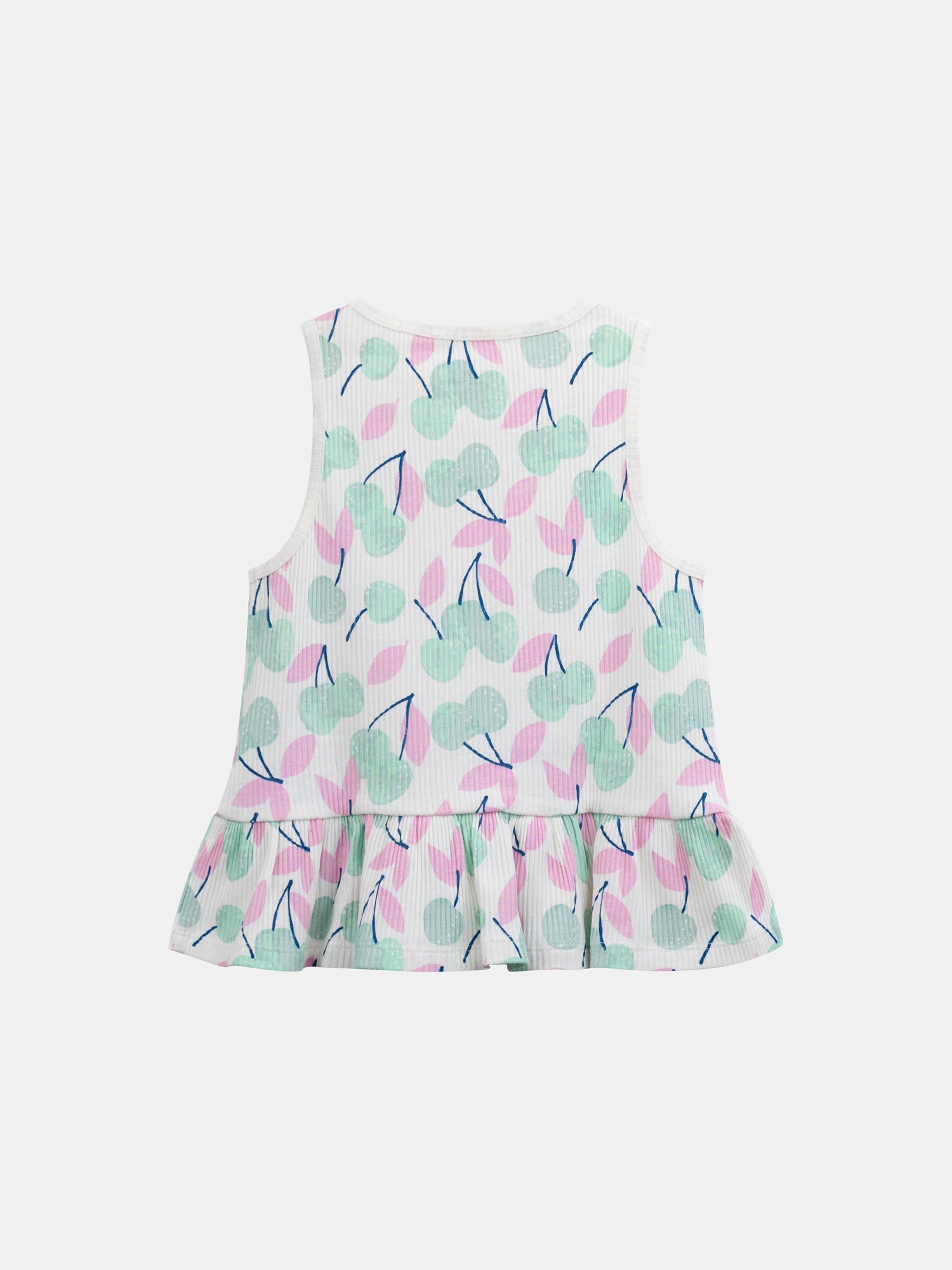 Pijama corto con tirantes y estampado de "Cerezas Pastel" para niña