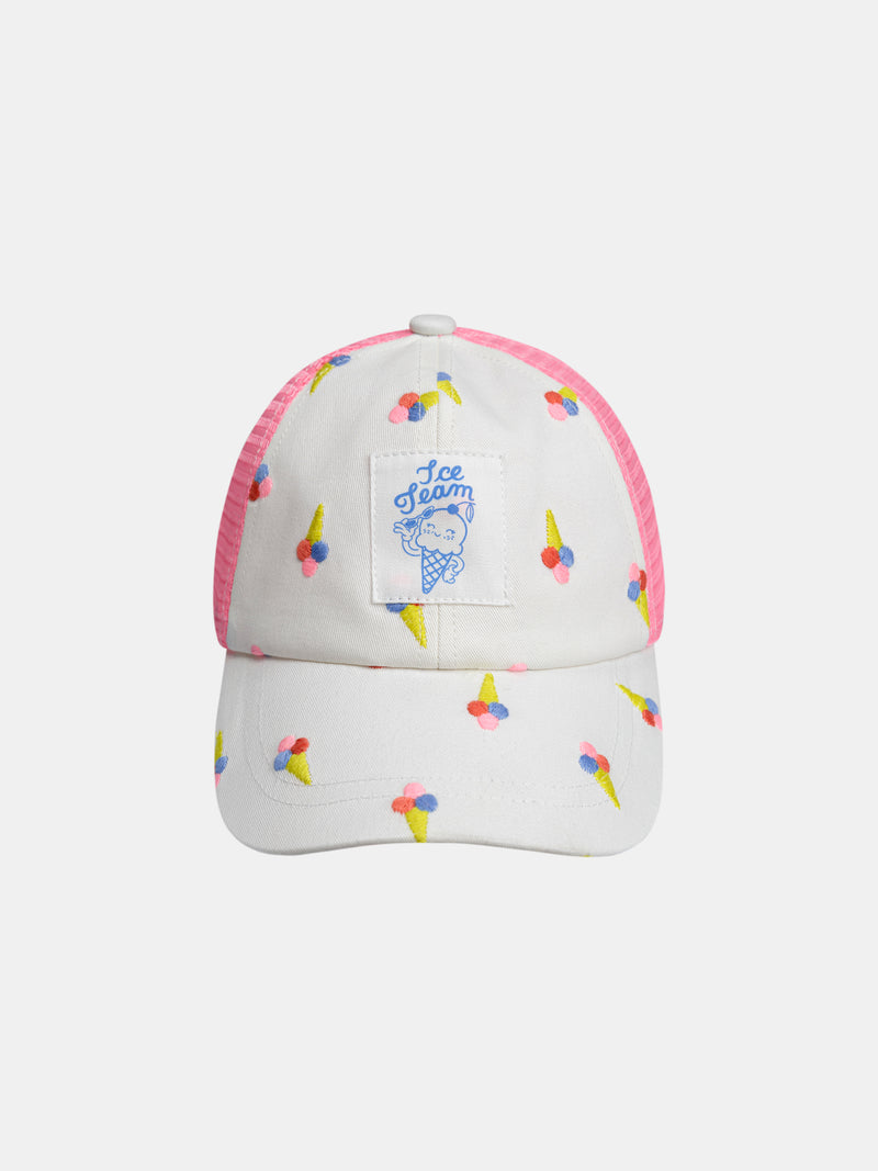 Gorra Beige con Motivo de Helados para Niñas