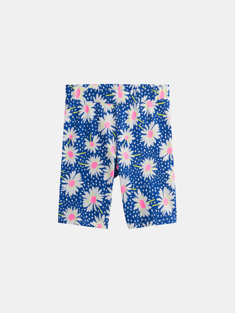 Pantalones Cortos Azules con Flores para Niñas