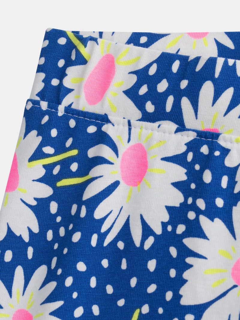 Pantalones Cortos Azules con Flores para Niñas