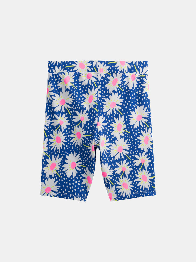 Pantalones Cortos Azules con Flores para Niñas