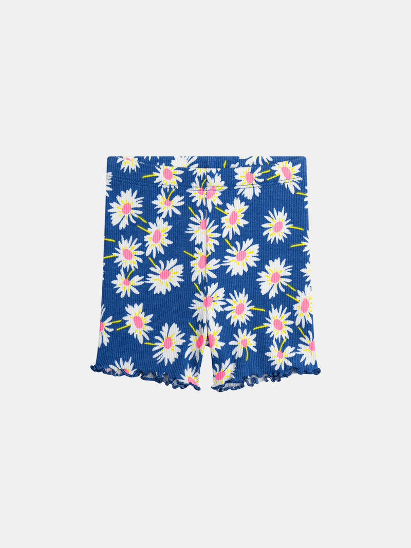 Mallas Azules con Flores para Bebé Niña