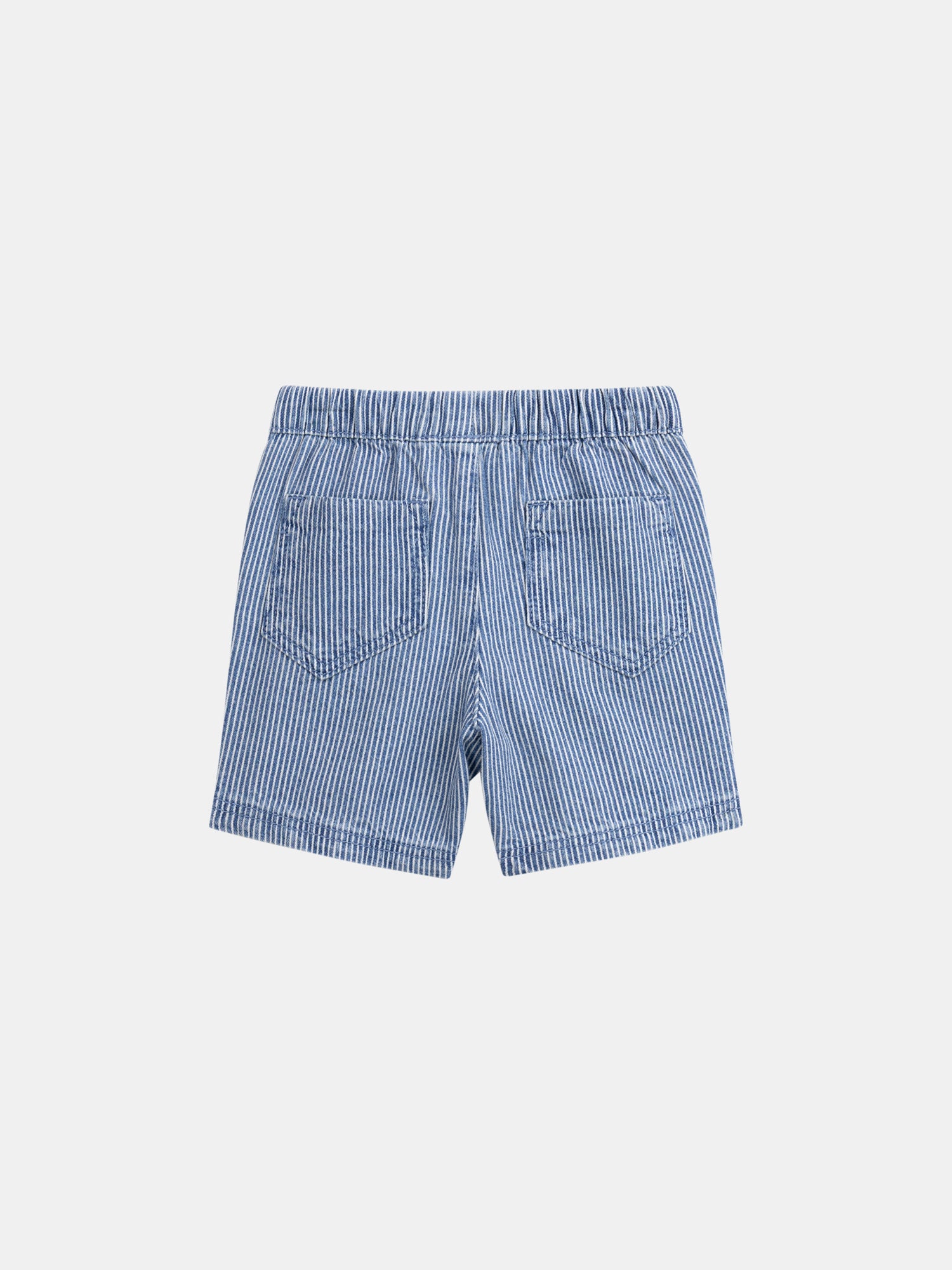 Bermuda en denim rayé "Play" Bleu et Écru pour bébé garçon