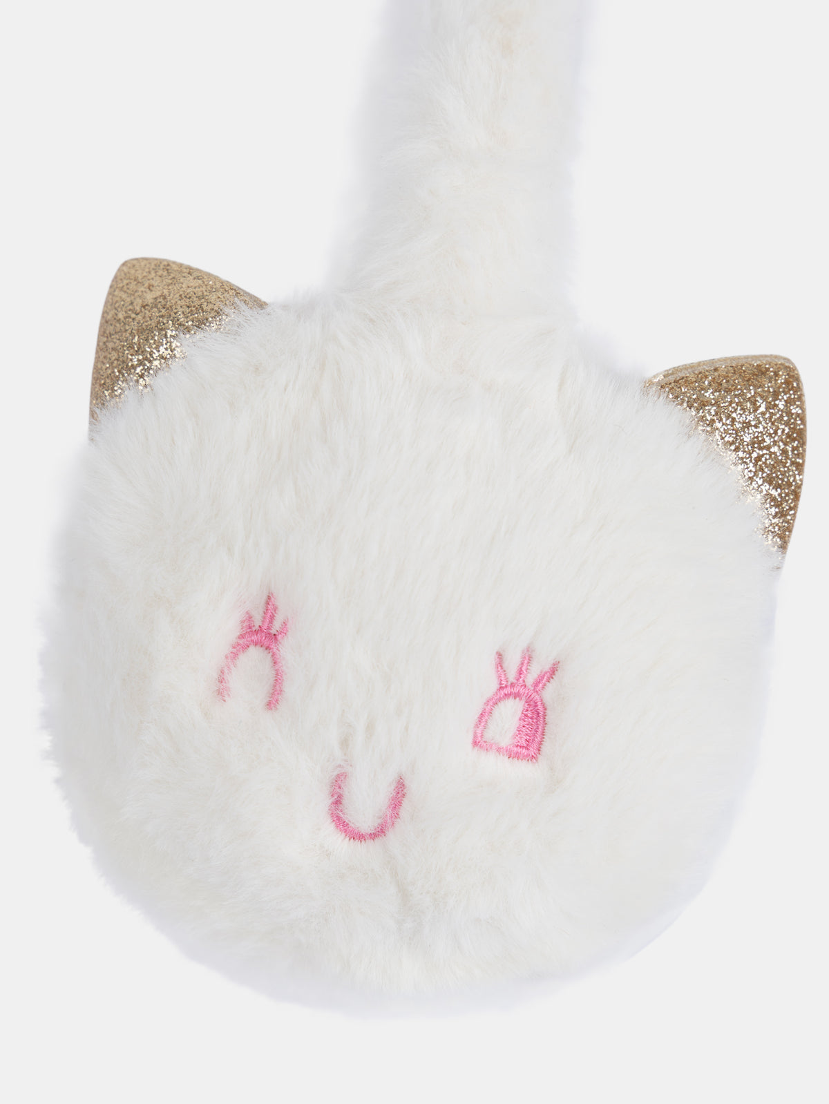 Orejeras de color crema con diseño de cabeza de gato para niñas