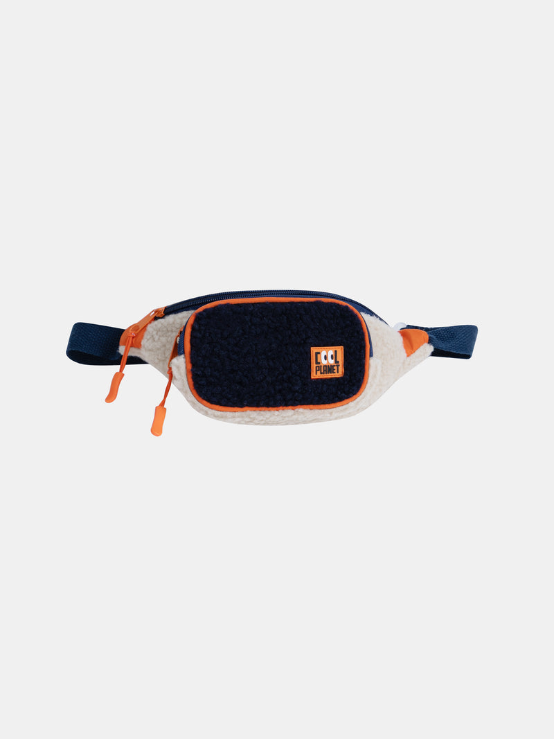 Mochila Beige con Piel Sintética y Montaje Tricolor para Niños