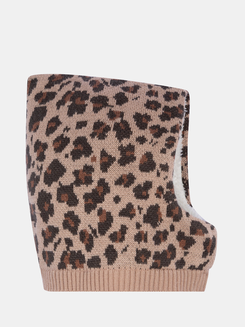Cagoule de estampado de leopardo para niña