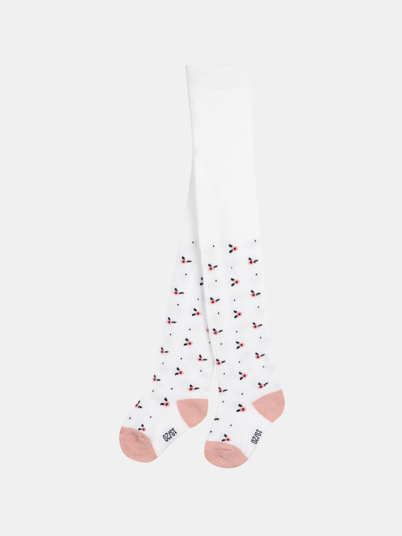 Medias rosas con estampado de flores para bebés niñas