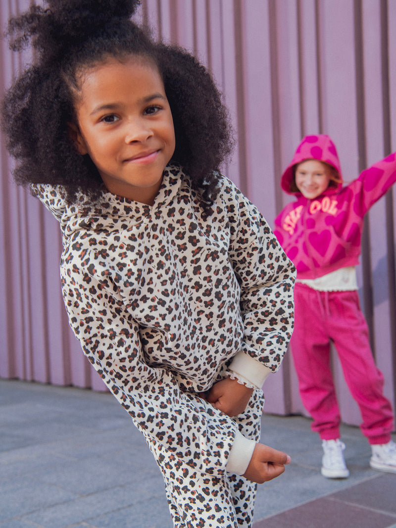 Top de jogging beige con estampado animal para chicas