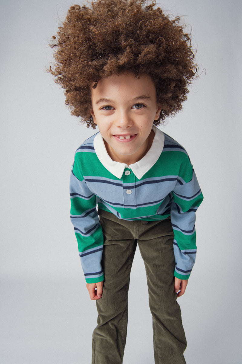 Pantalones de pana kaki con bolsillos para niño