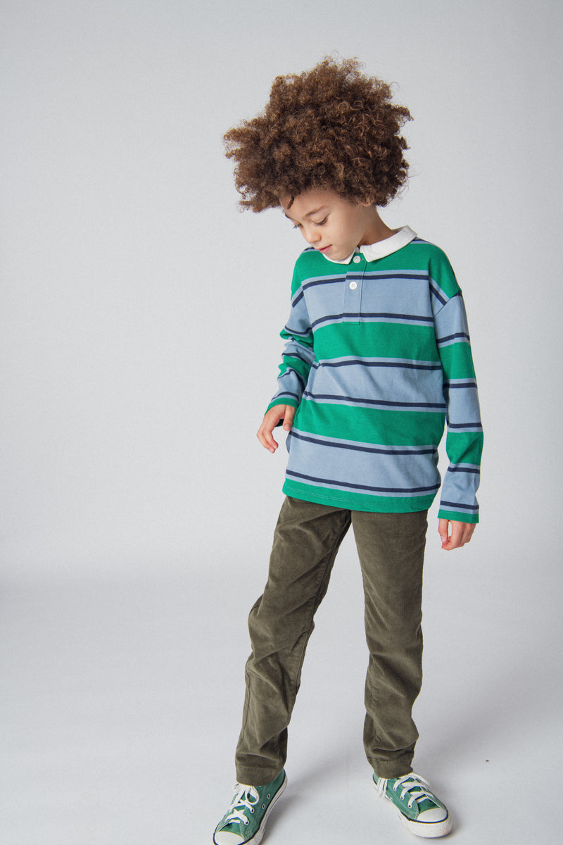 Pantalones de pana kaki con bolsillos para niño