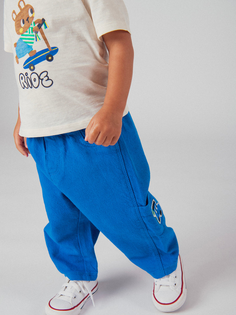 Pantalon de style "Cargo" Bleu Cobalt pour bébé garçon