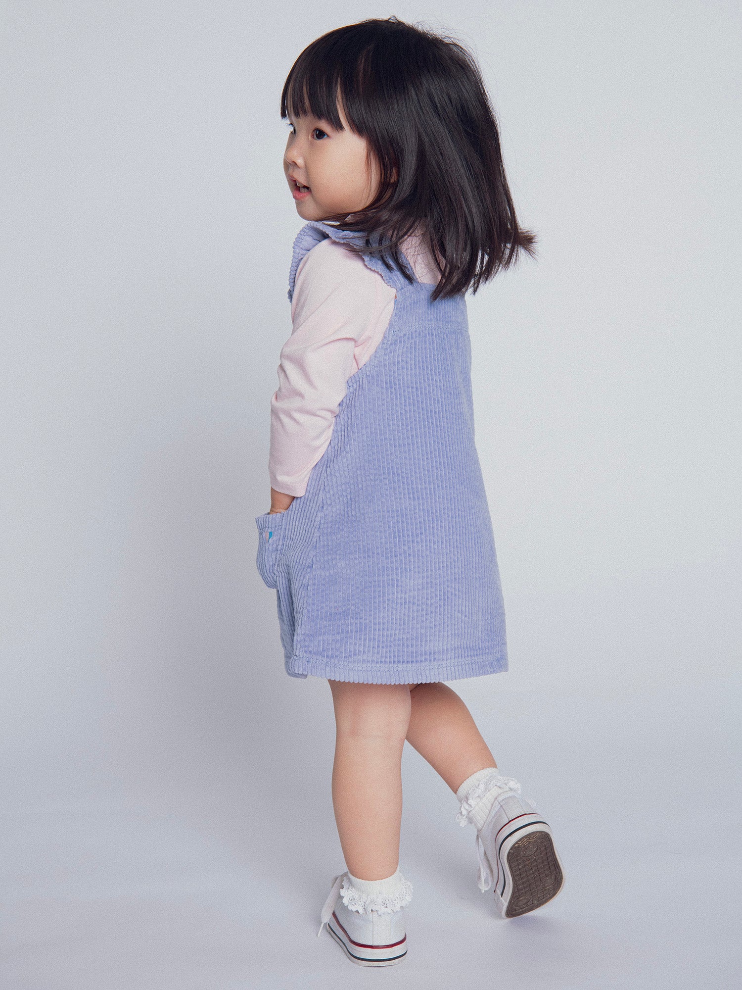 Vestido de terciopelo azul para bebé niña
