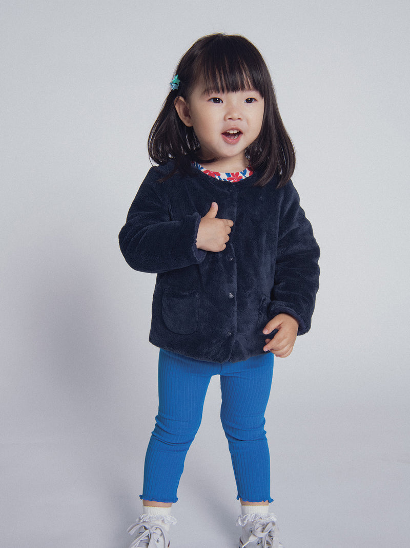 Cardigan Reversible Azul Marino "ARTY SCHOOL" para Niñas Bebés