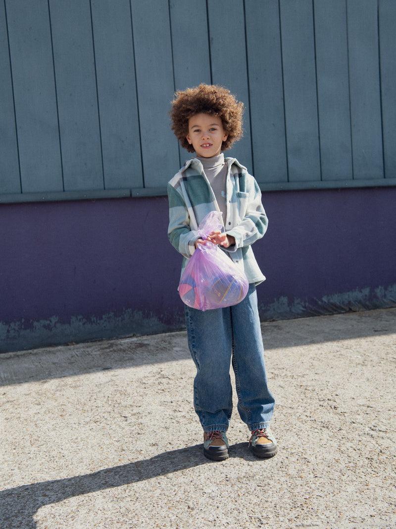 Camisa de cuadros de forro polar para niños