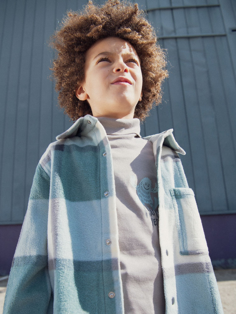 Camisa de cuadros de forro polar para niños