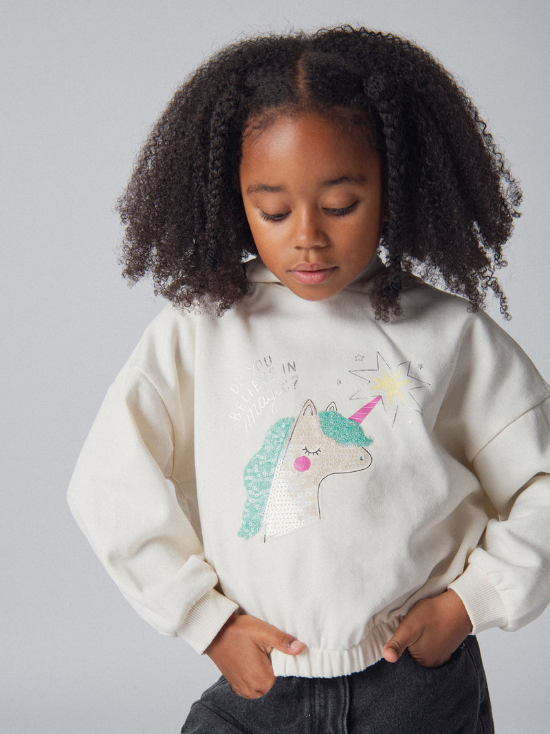 Sudadera con capucha de animación de unicornio para chicas