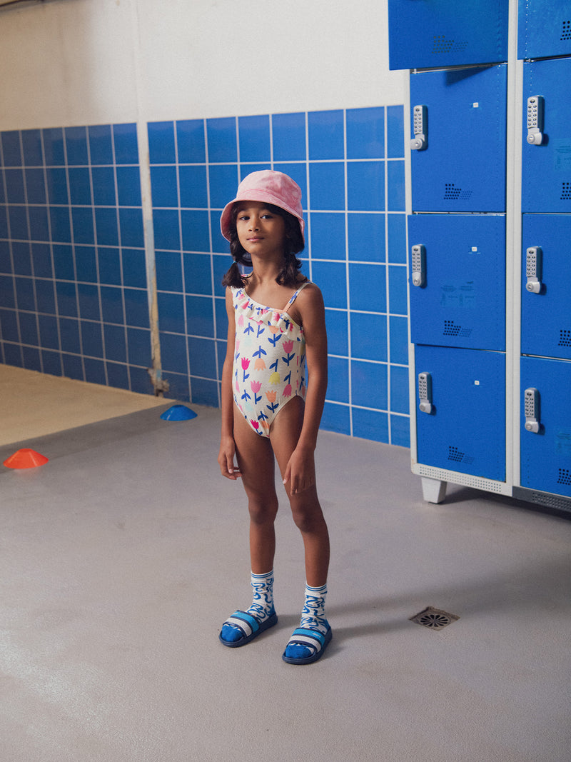 Traje de baño de una sola pieza con tulipanes para niñas