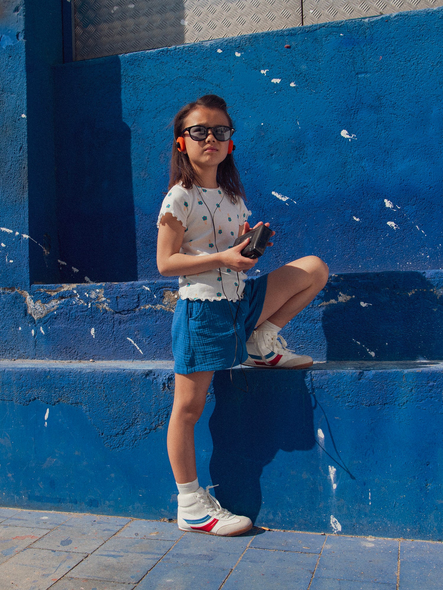 Pantalones cortos azul marino con bolsillos para chicas