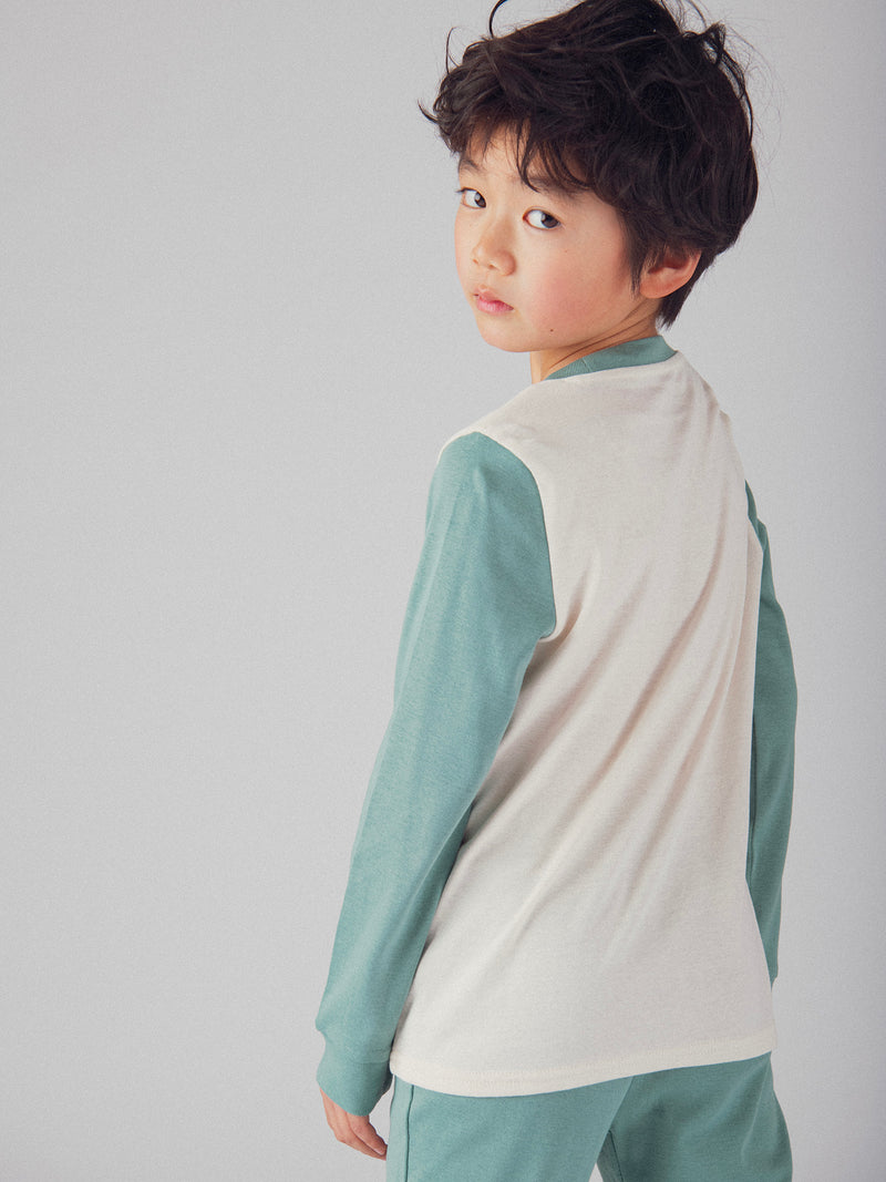 Pijama bicolor de cocodrilo para niño
