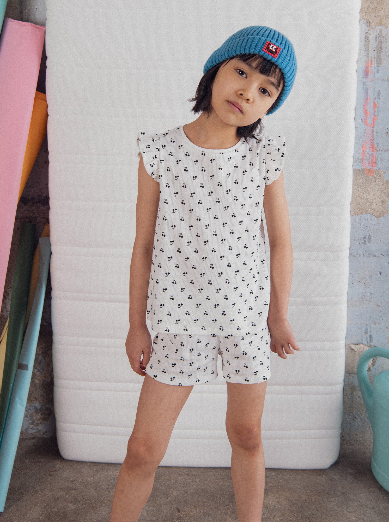 Pijama corto estampado "CERISE" para niña