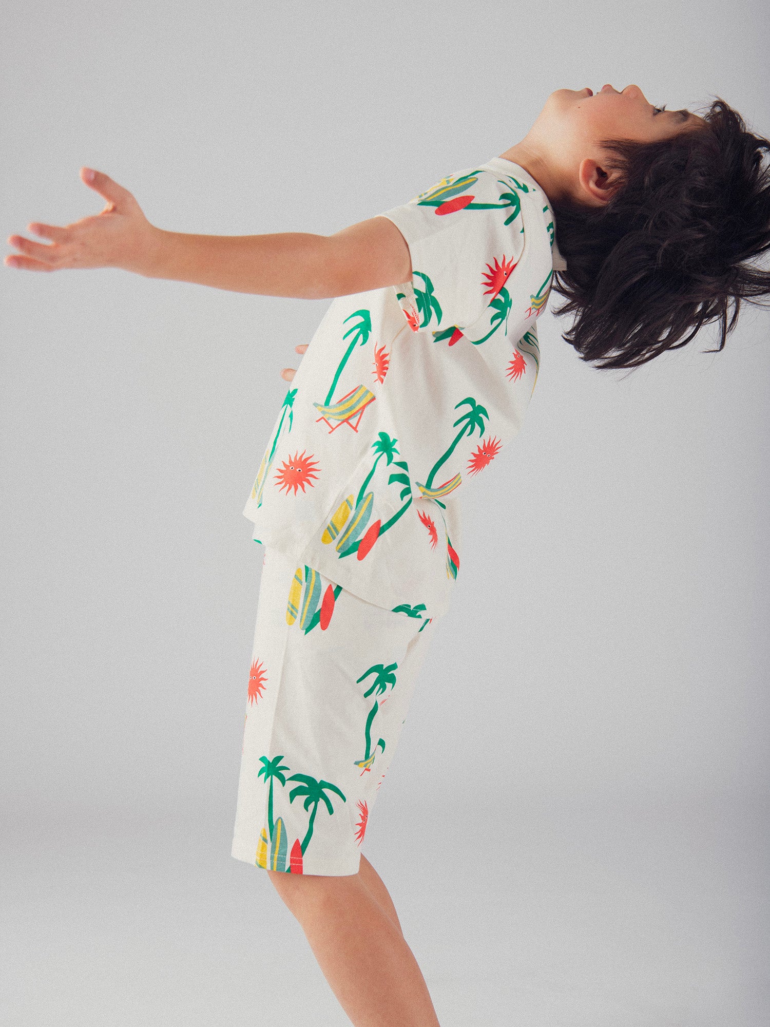 Pijama Corto Impreso "Playa Tropical" para Niño